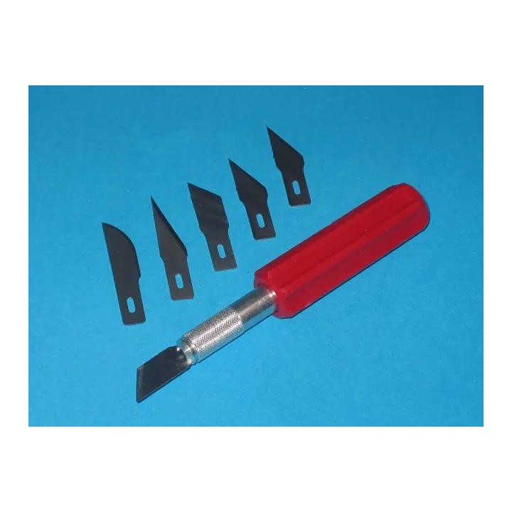 EX - nożyk-czerwony uchwyt + ostrza