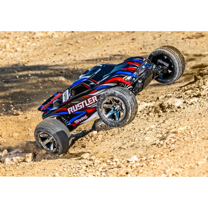 TRAXXAS 37354-4 1/10 RUSTLER BL-2s 2WD - wersja czerwona