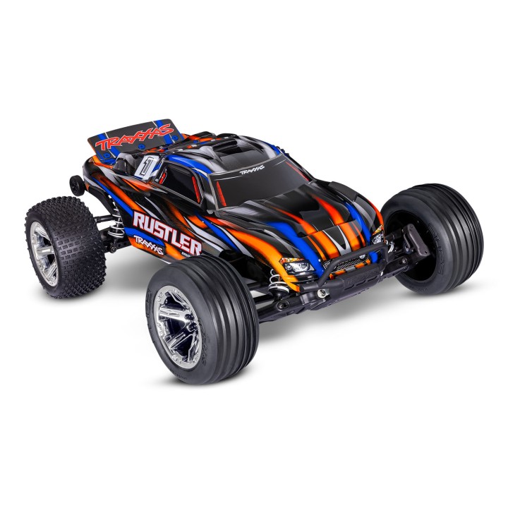 TRAXXAS 37354-4 1/10 RUSTLER BL-2s 2WD - wersja pomarańczowa
