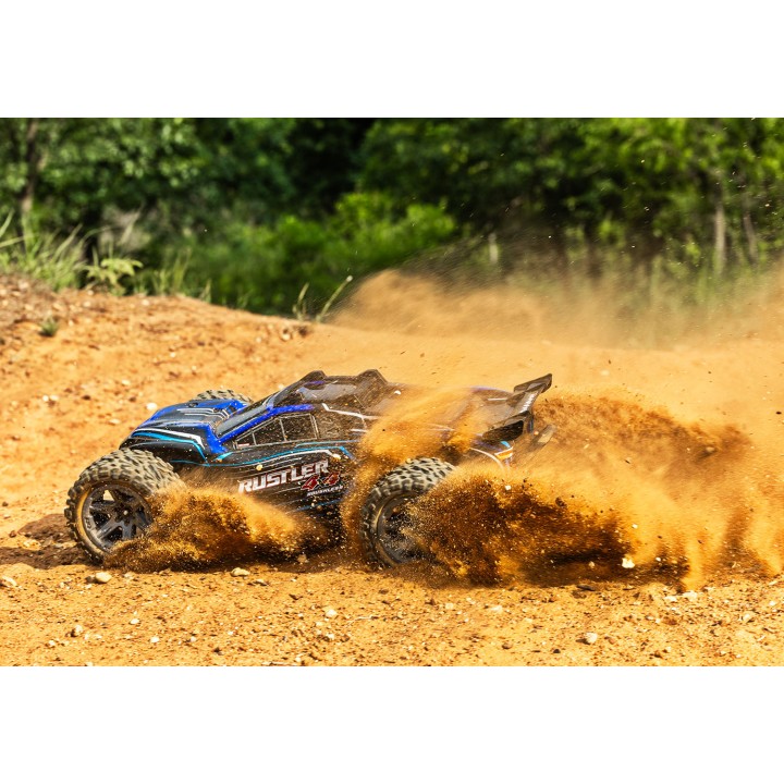 TRAXXAS 67164-4 1/10 RUSTLER 4X4 VXL 4WD - wersja niebieska