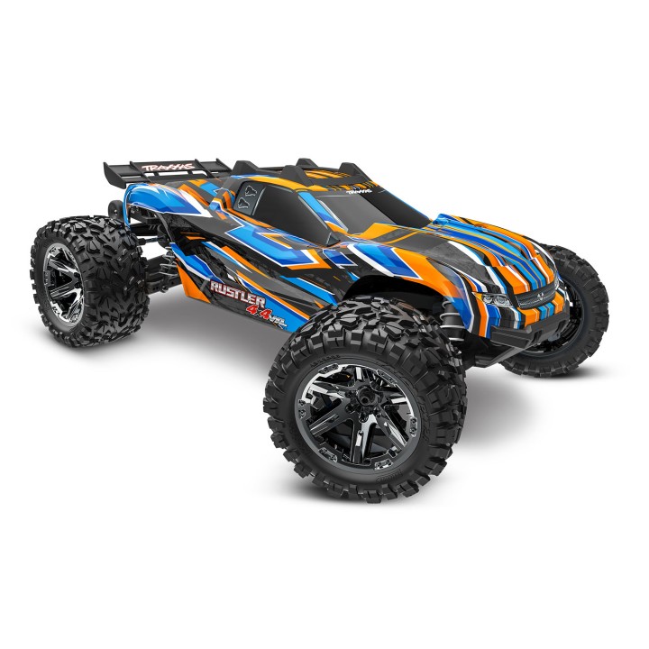 TRAXXAS 67376-4 1/10 RUSTLER 4X4 VXL TSM - wersja pomarańczowa