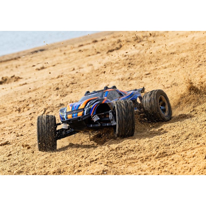 TRAXXAS 67376-4 1/10 RUSTLER 4X4 VXL TSM - wersja pomarańczowa